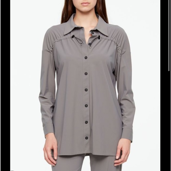Sarah Pacini Women’s Grey polyamide drawstring shirt. Size 04 - Picture 1 of 6